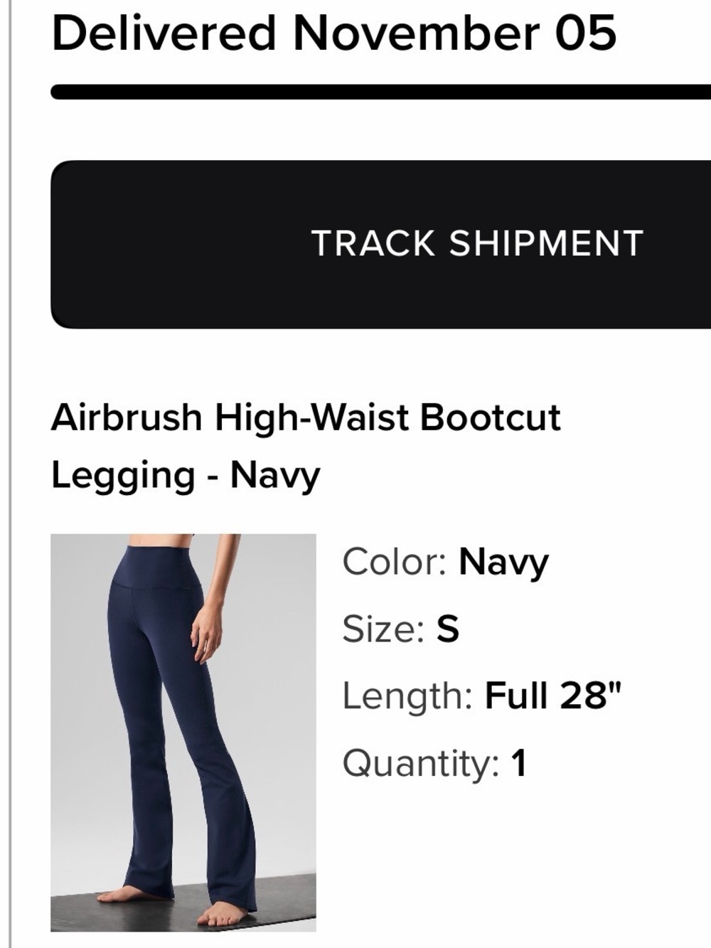 ALO Yoga Navy Accolade Crop Top &  Airbrush High Waist Bootcut Legging Set Small - Picture 11 of 16
